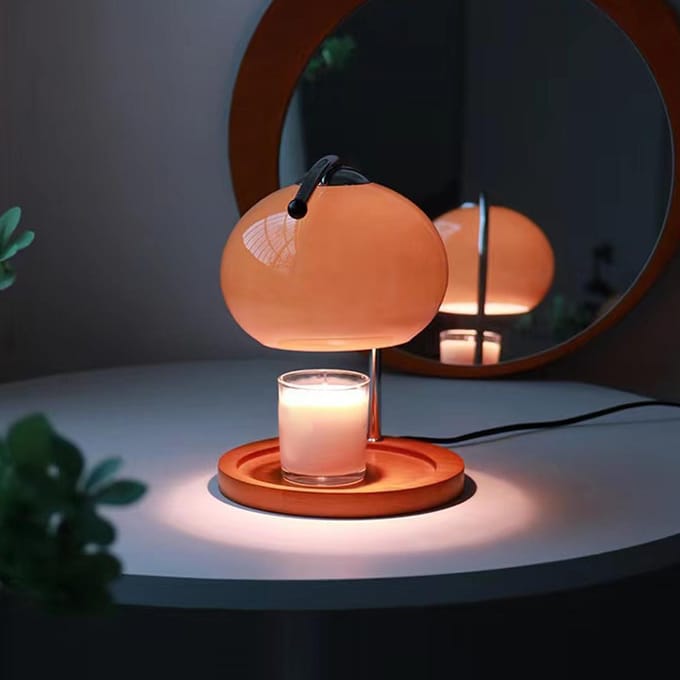 Kaarsenwarmer Lamp Dimbare Creatieve Veilige Elektrische Waxsmeltlamp met Dimschakelaar voor Slaapkamer oranje