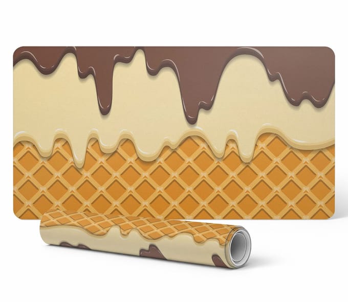 Antislip bureauonderlegger met wafelpatroon en glazuur, 90x45 cm