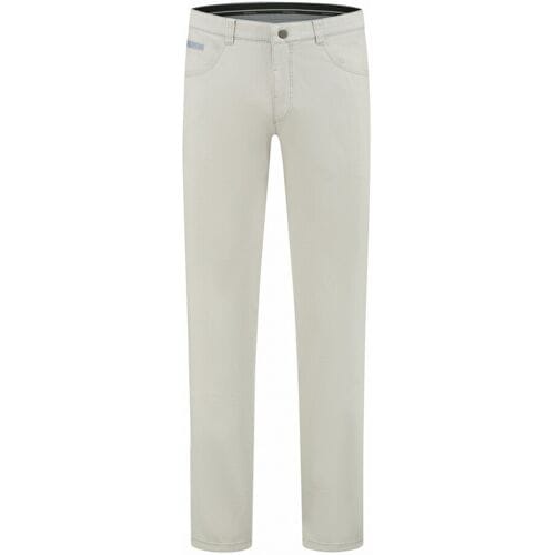 Com4 Broek Swing Front Cotton Trousers Fine Structure Pattern Kitt / male