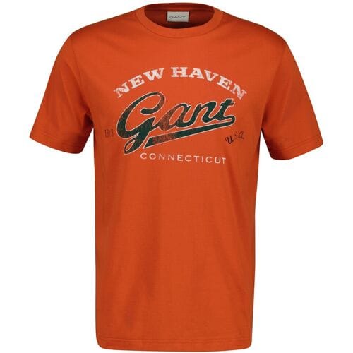 Gant T-Shirt Graphic Short Sleeve 1949 USA Deep Orange / male