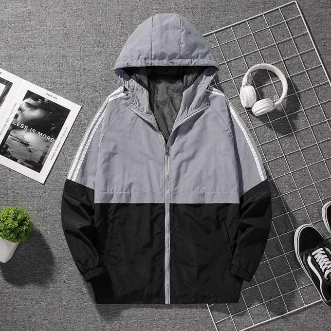 Veste décontractée pour homme, nouvelle tendance, veste épissée, style coréen, ample, à capuche XXXXL gris
