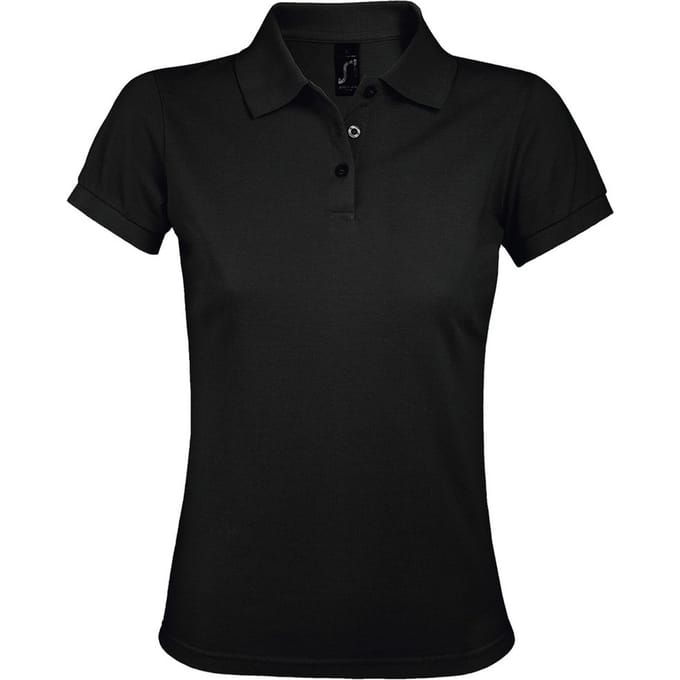 SOLS Dames/dames Prime Pique Polo Shirt (Zwart)