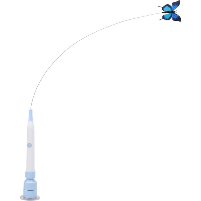 Jouet Bâtonteur Automatique pour Chat Jouet Interactif pour Chaton avec Ventouse pour Chats Ennuyés white