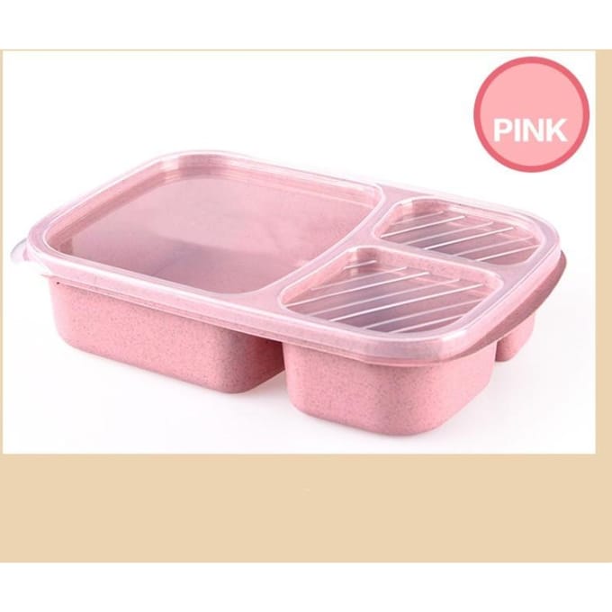 Boîte à déjeuner micro-ondes paille de blé vaisselle conteneur de stockage des aliments enfants école bureau boîte à Bento Portable sac à déjeuner rose