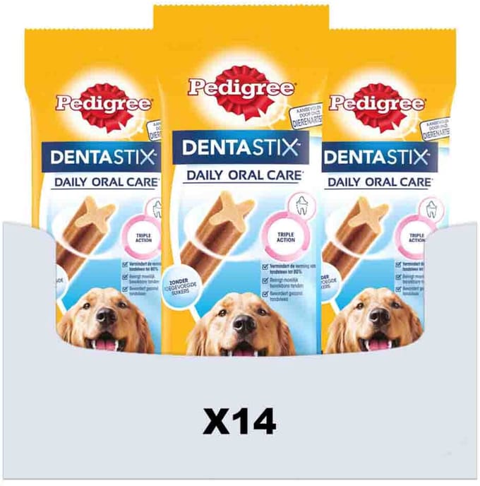 Pedigree Dentastix Hondensnacks Maxi Single 4-pack - 14 x 154 gr - Voordeelverpakking