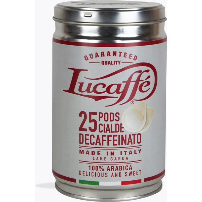 Lucaffé Decaffeinato 25 E.S.E peulen in een blikje