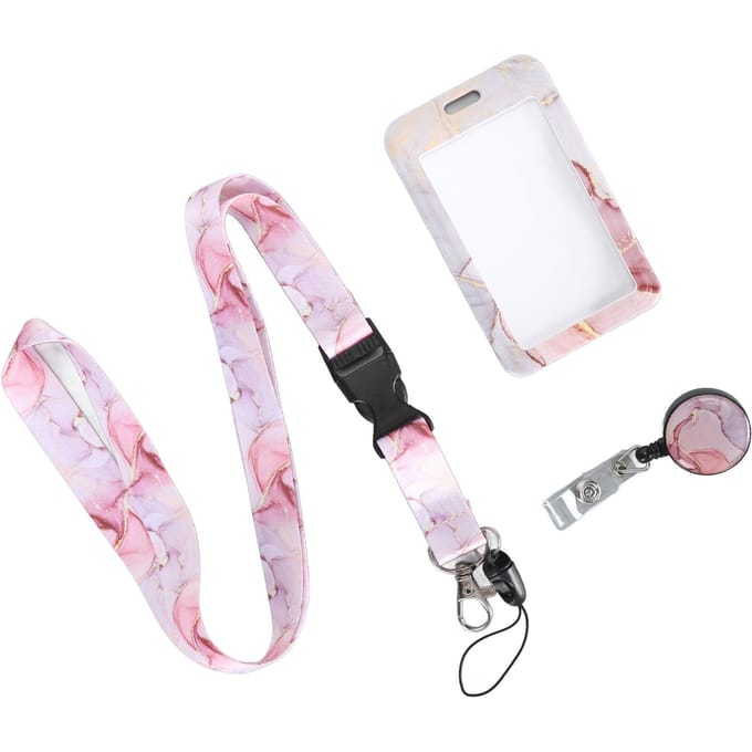 Porte-badge d'identification avec cordon détachable, impression de badge d'identification rétractable vertical avec enrouleur à clip pour white