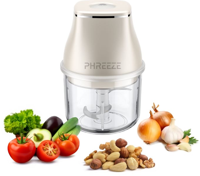 Portable Chopper - Hakmolen Elektrisch - 200ML - Drie RVS Messen - USB Oplaadbaar - Foodprocessor - Groentesnijder