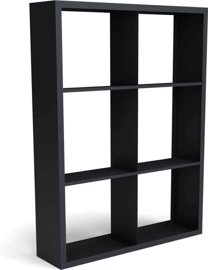 Beltza zwarte houtopslag onderverdeling 6 vakken 1500x385x2000 mm