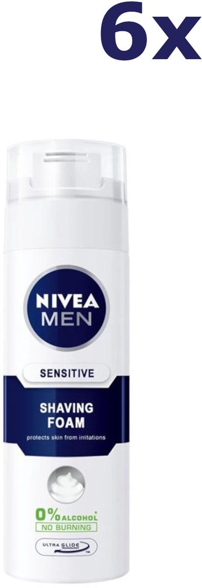 6x Nivea Scheerschuim Men – Sensitive 200 ml