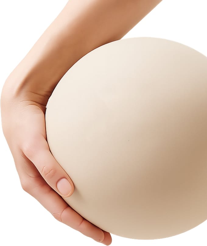 Manamove Pilates Bal 20 cm - Yoga bal met Pomp - Extra Stevig - Beige