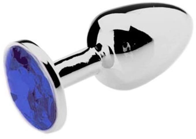 Buttplug Aluminium Met Blauw Sierkristal