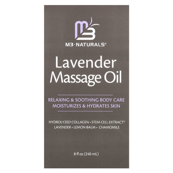 M3 Naturals, Huile de massage à la lavande, 237 ml (240ml) gray