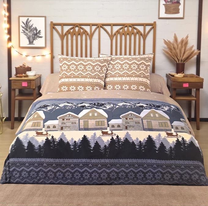 Dekbedovertrek Flanel - Winter - 240 x 220 cm - Kerst - Lousir