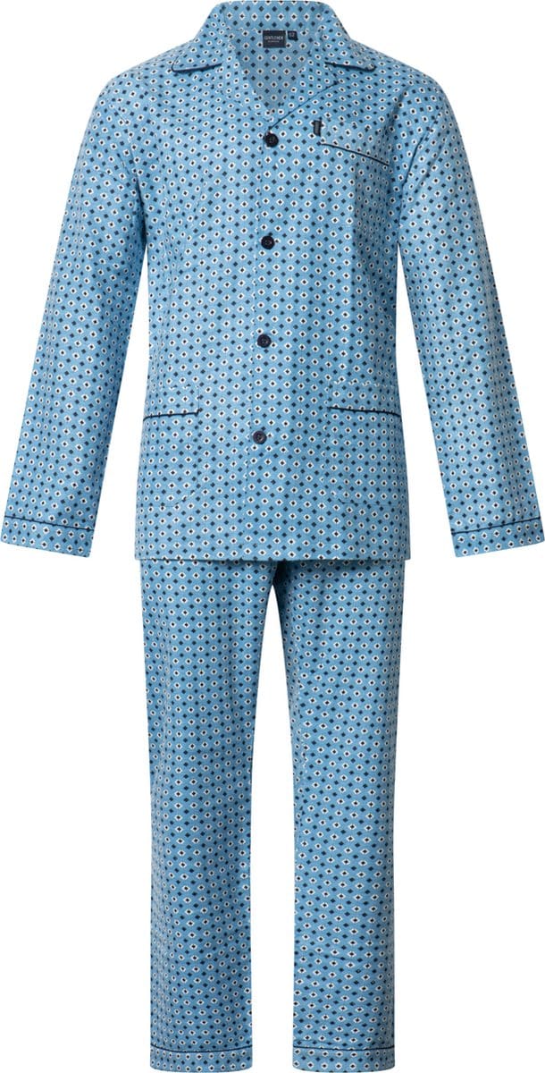 Gentlemen - heren pyjama 9441 - flanel - blauw - maat 60