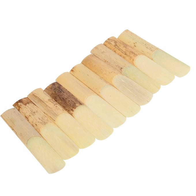 Lot de 10 anches de saxophone alto en bambou avec housse de protection beige