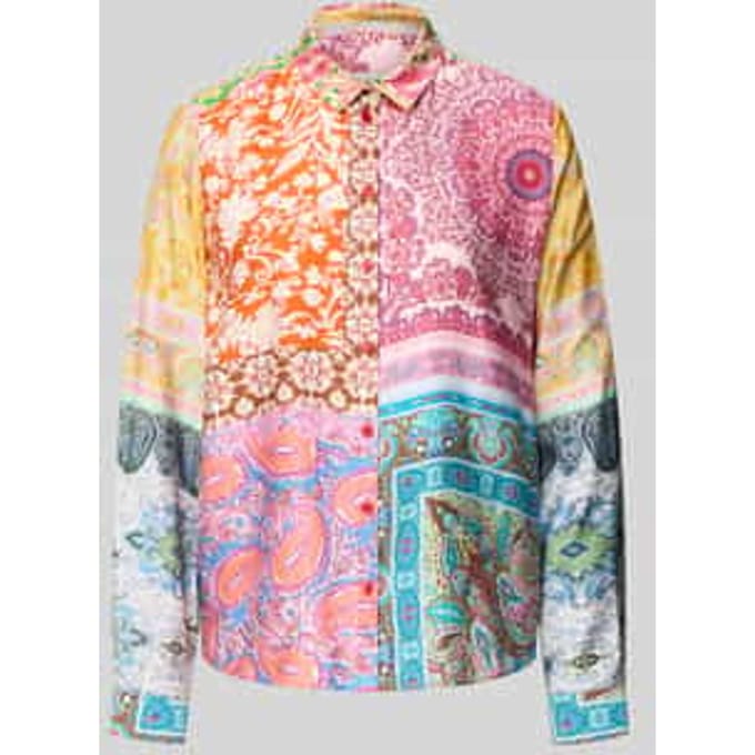 Regular fit overhemdblouse van pure viscose