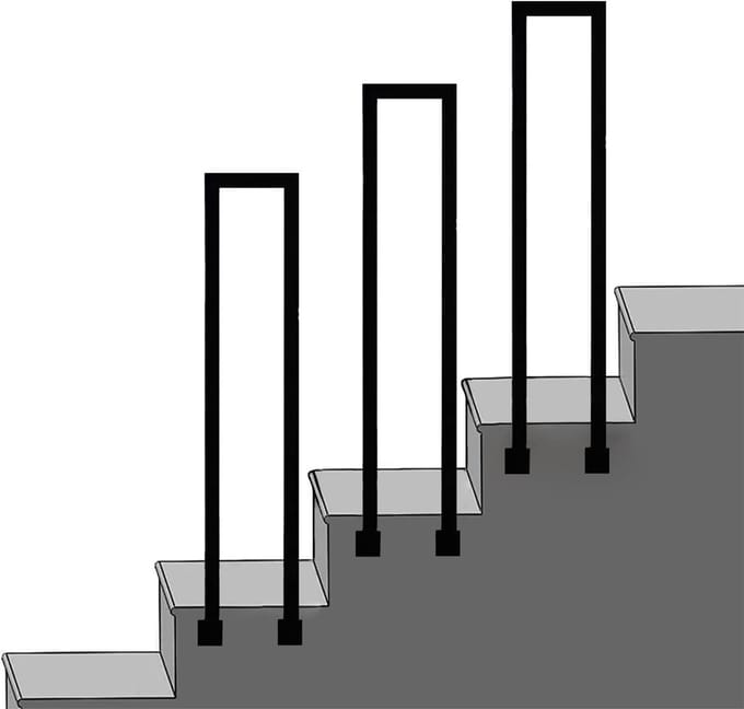 Trapleuning - Veiligheidsgreep - Veilig Traplopen - Smeedijzer - 75cm - Zwart
