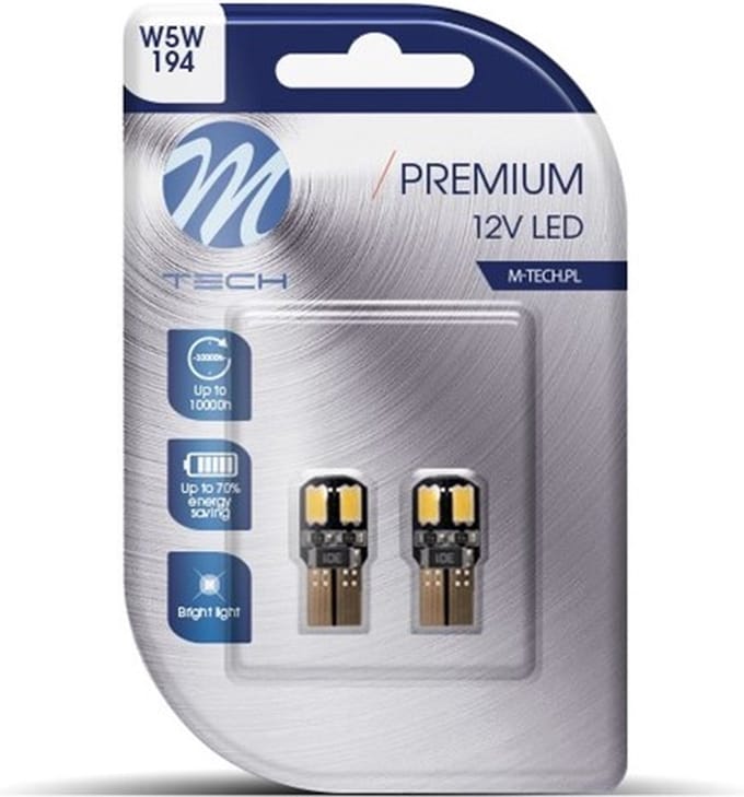 M-Tech LED W5W 12V - Premium Canbus - Wit licht – Set van 2