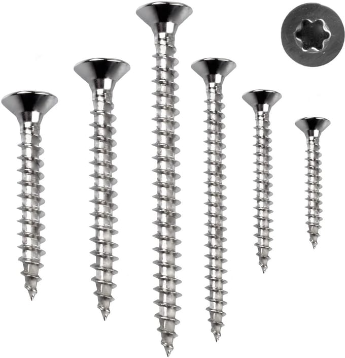 Houten Schroeven Torx 5.0x70mm Spaanplaatschroeven Volledige Schroefdraad RVS (100st)