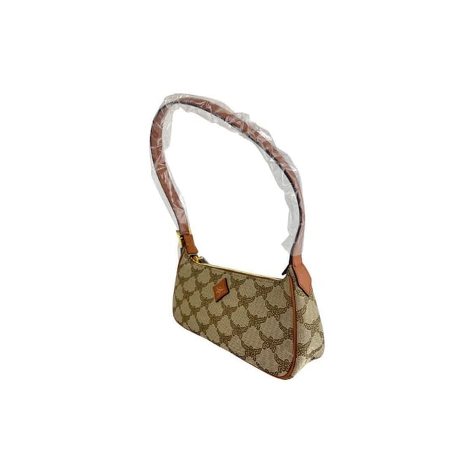 MCM Iconisch Laurierlogo Inreliëf Jacquard Schoudertas Dames Schoudertas Beige MWSESAC02IG001 Basic Set (Bag+Dust Bag) white