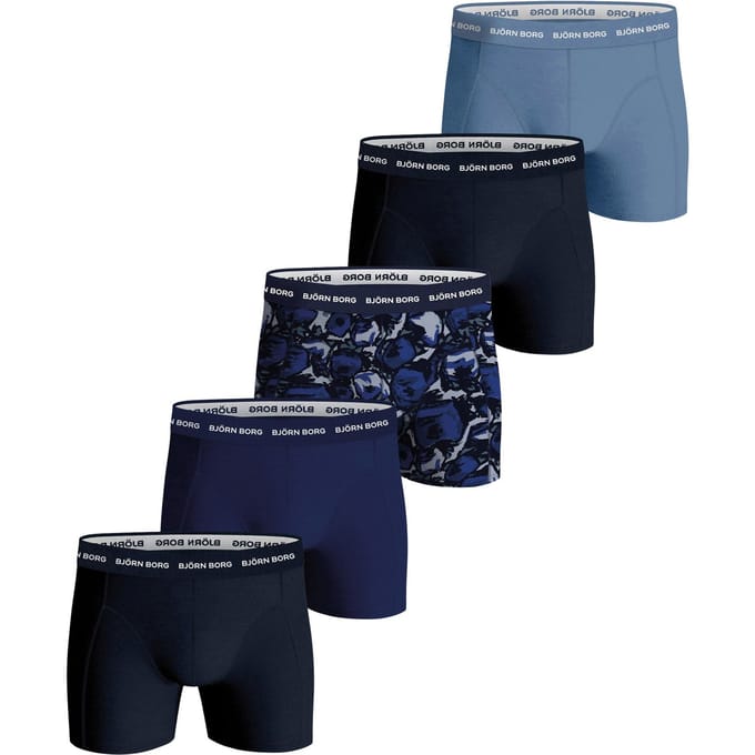 Bjorn Borg Boxers Cotton Stretch 5-Pack Blauw - Maat M - Heren - Boxershorts