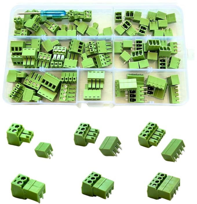 40x Klemmenblokken Schuifconnectoren 2, 3 en 4-polig voor Printplaat (PCB)