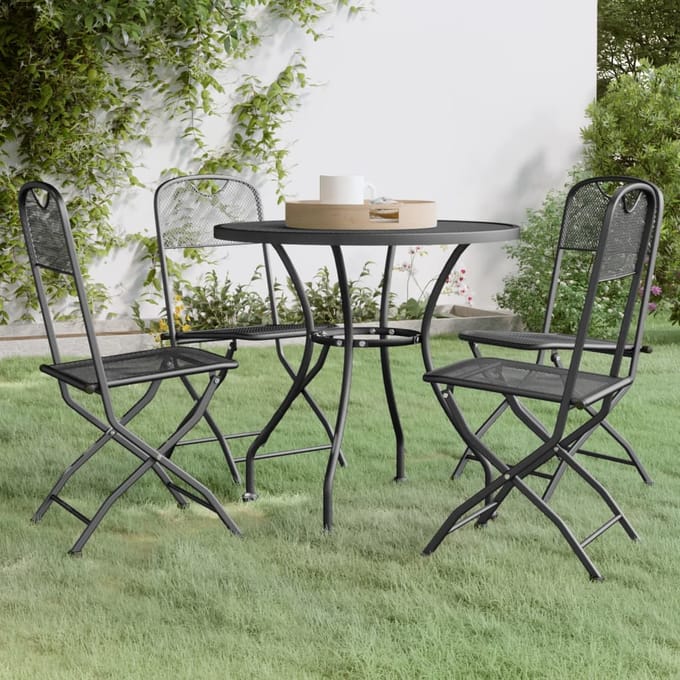 vidaXL - 5-delige - Tuinset - metaalgaas - antracietkleurig