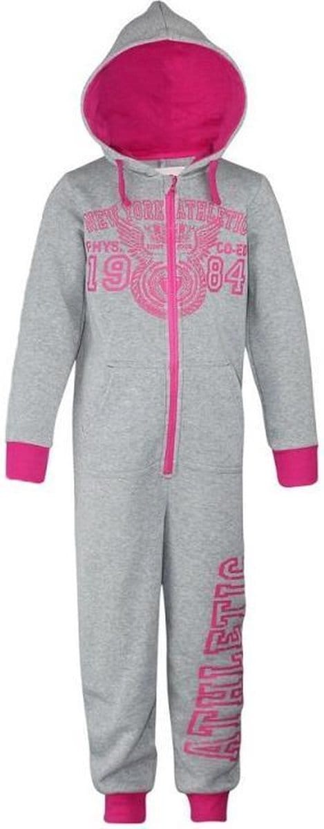 Onesie - Joggingstof - Maat 92/98 - huispak joggingpak - Grijs
