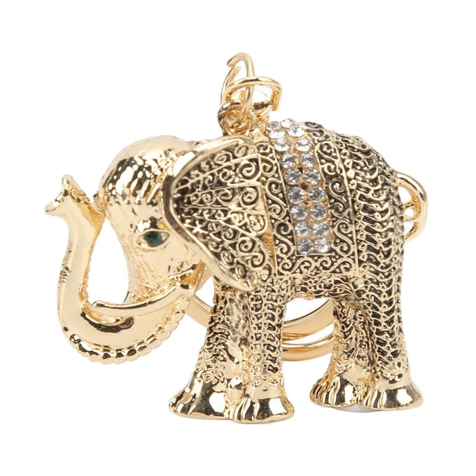 Porte-clés éléphant galvanisé rétro porte-clés bonne chance respectueux de l'environnement porte-clés éléphant doré