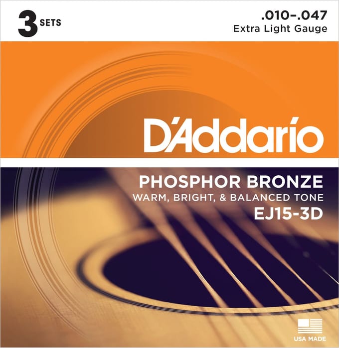 D'Addario EJ15-3D 3-Pack Western Snaren (10-47)