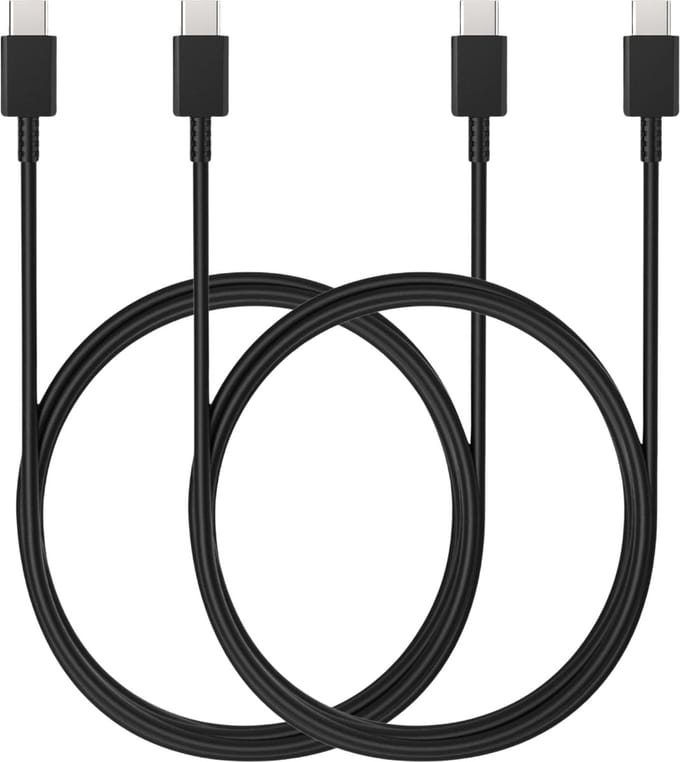 2x USB C naar USB C Kabel Zwart - 2 meter - Oplaadkabel voor Samsung Galaxy NOTE 20 / NOTE 20 ULTRA