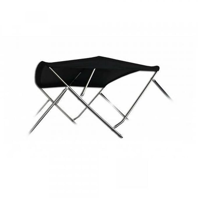 BREG Biminitop | RVS 3-boogs | Breedte 284 <> 300 cm - Hoogte 137 cm - Zwart doek