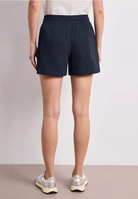 Mid Waist shorts van neteldoek