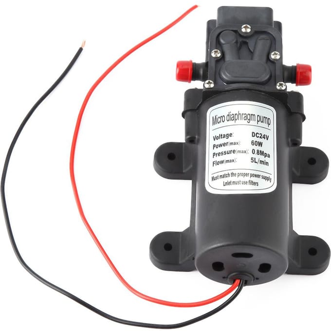 24V 60W Mini Elektrische Waterpomp 5L/min Debiet Micro Membraanpomp 1,5m Zuigkracht