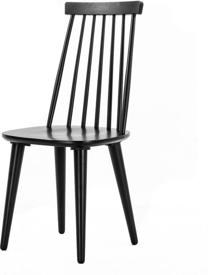 Rowico Home Lotta Houten Spijlenstoel Zwart - Eetkamerstoel - Hout - Modern - Scandinavisch
