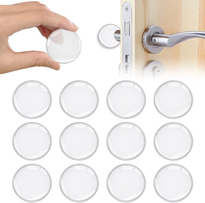 Ultiluxe® Deurstopper - 12 Stuks - Muurbeschermer - Deurklink Buffer - 2 cm - Zelfklevend - Transparant - Transparant