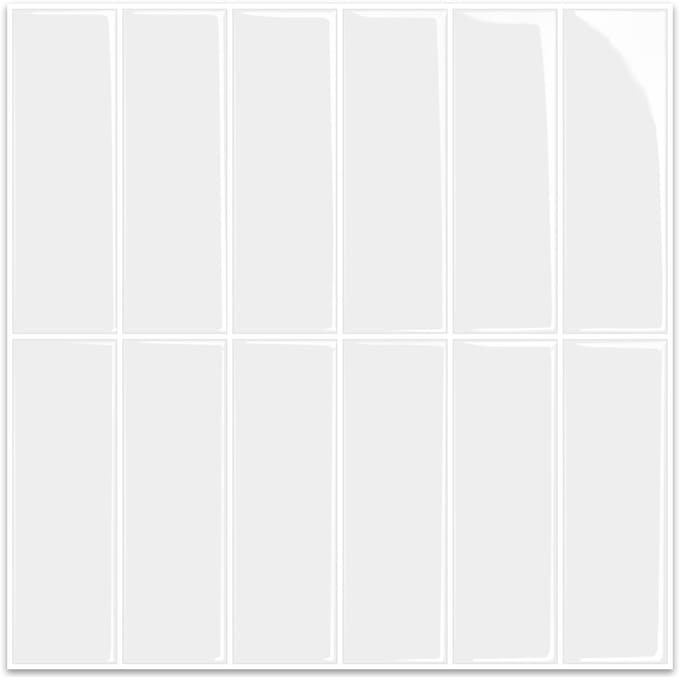 24Supply Plaktegels - 10 Stuks - Glans - Wit - 25.4x25.4cm