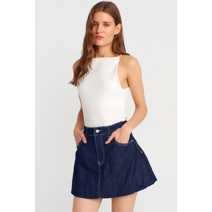 Slim-Fit Halterhals Jersey Blouse