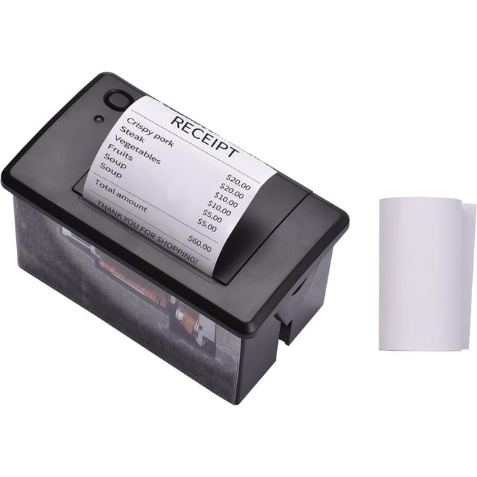 Aiebcy Embedded Thermische Bonprinter 58MM Mini Printmodule Laag Geluidsniveau met USB/RS232/TTL gray