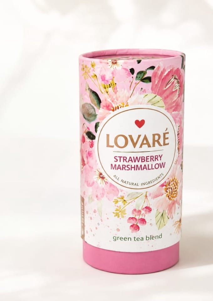 Lovaré Strawberry Marshmallow – Luxe Losse Groene Thee met Aardbei