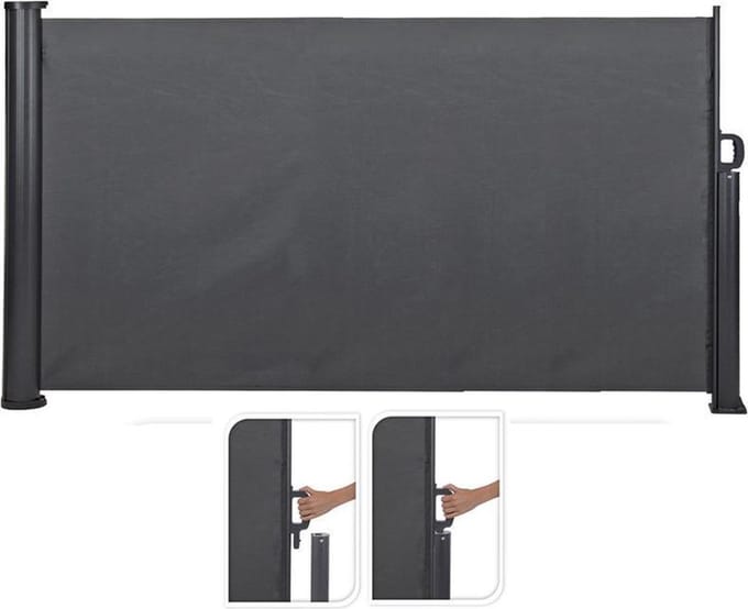 Ambiance Uittrekbaar Windscherm - 300 x 160 cm - Donkergrijs