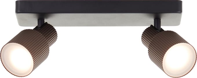 Brilliant Cadiz - Plafondspot - GU10 2x5W - 3000K - Zwart/Koper