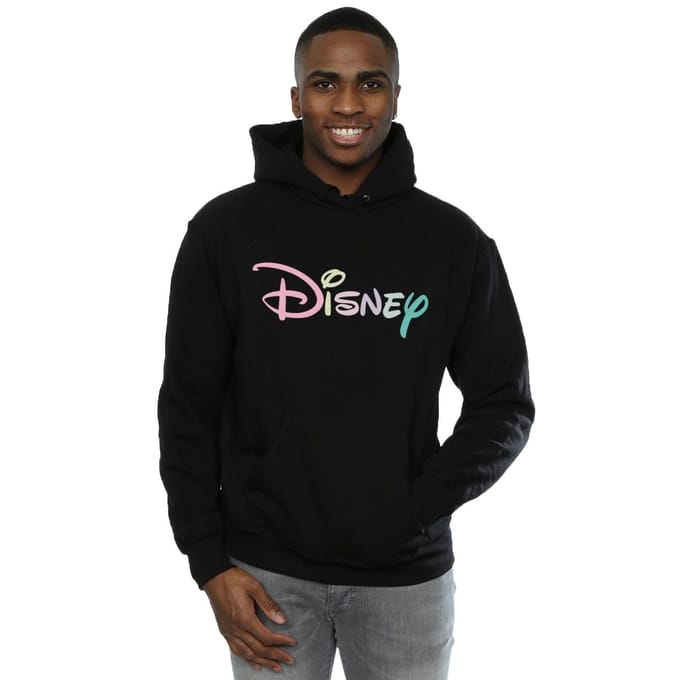 Disney Heren Pastel Logo Hoodie (Zwart)