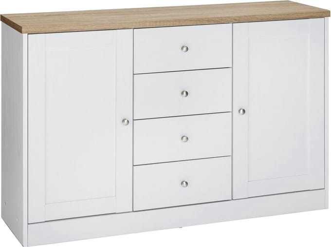Heide-Dressoir - 2-deurs 4-laden - Wit Eikenlook