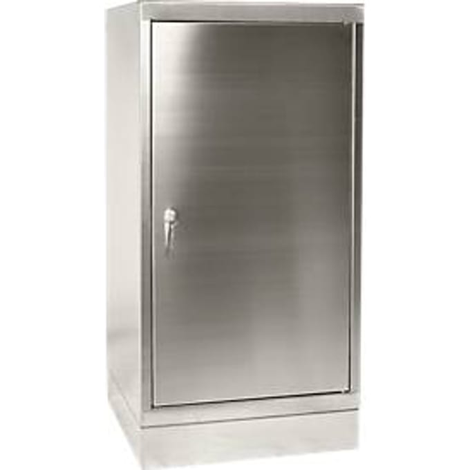Gereedschapskast, rvs, hoogte 1050 mm, 2 legborden