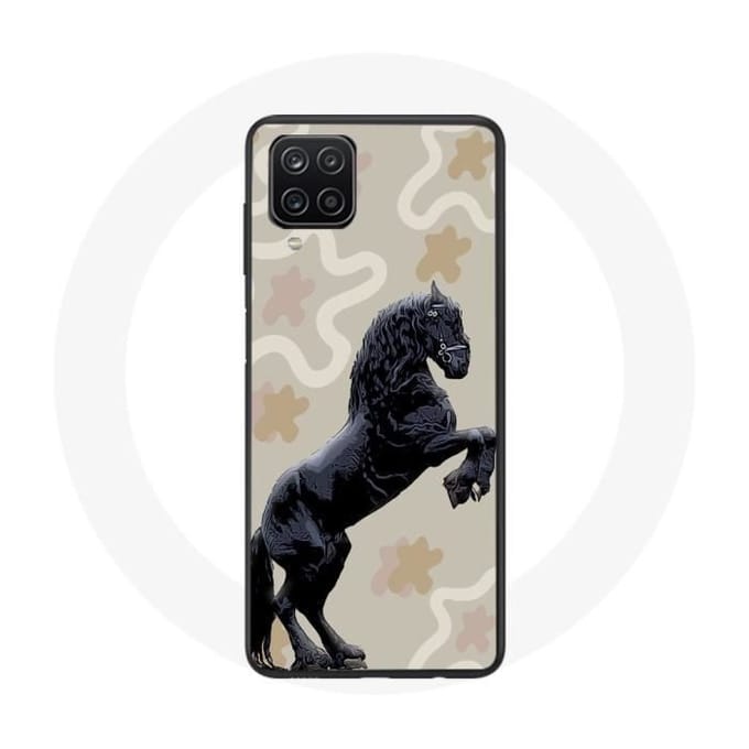 Coque - Frison - Galaxy A12 - Noir - Souple - Race de cheval noir