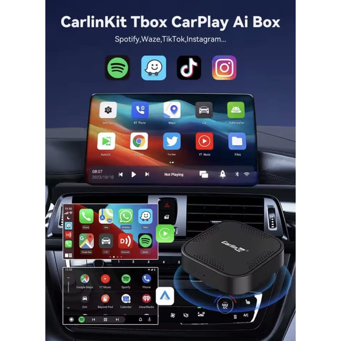 Carlinkit Tbox Basic (2GB+16GB) Wireless Adapter Apple CarPlay / Android Auto - Black