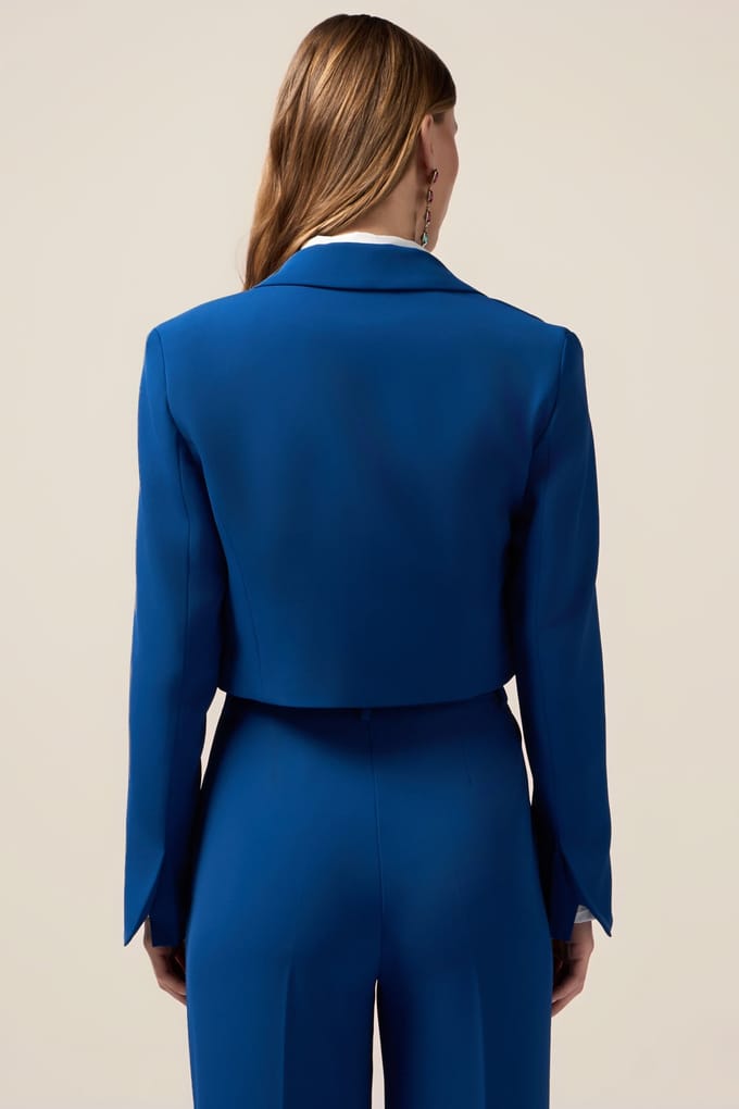 Oltre Double-breasted Cropped Blazer Bright Blue Taglia: 44 | Blazers Outlet | Donna | Blu