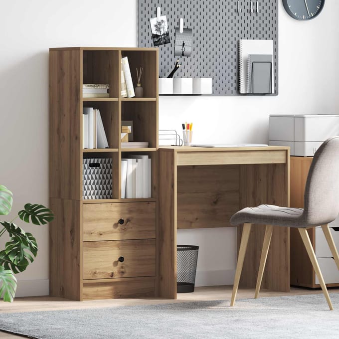 vidaXL - Bureau - Artisan - Eiken - 115,5 - x - 50 - x - 127 - cm - 2 - st